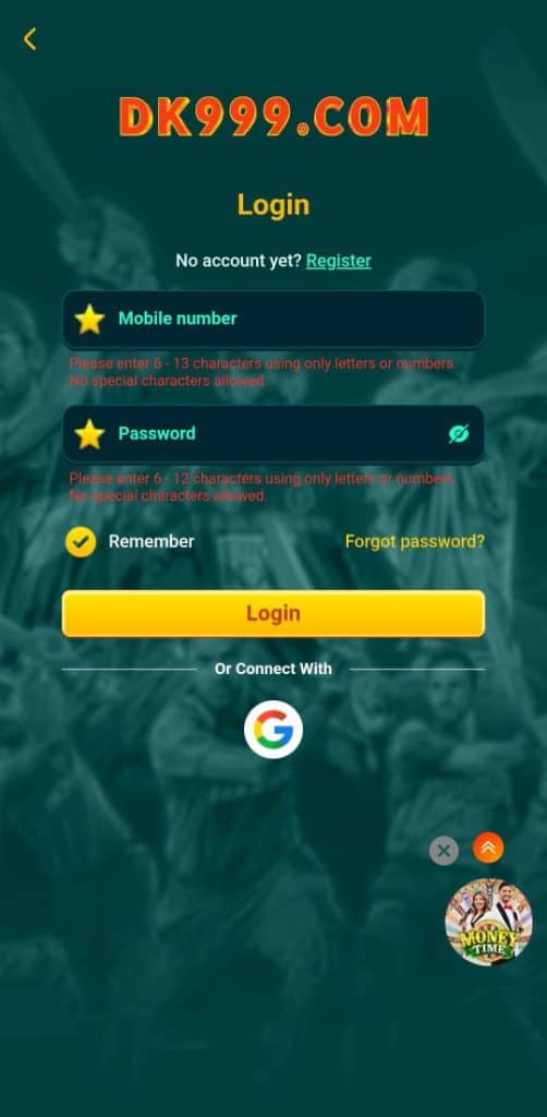 DK999 Game Login