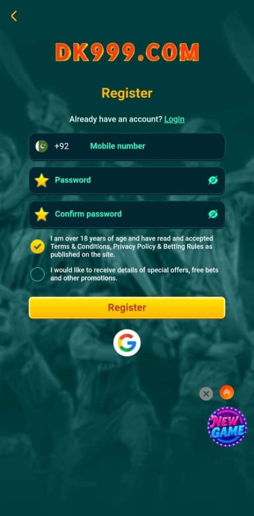 DK999 Game Register